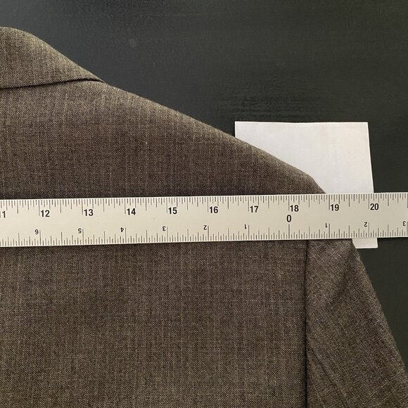 Joseph Abboud Sport Coat 41R Zignone Italy Super 100s Wool Taupe Peak Lapel Slim - Picture 15 of 16